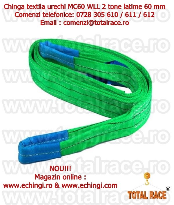 chinga textila urechi mc 60 2 tone latime 60 mm total race romania trg date contact